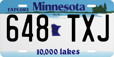 MN license plate 648TXJ