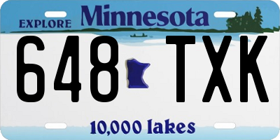MN license plate 648TXK