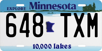MN license plate 648TXM