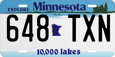 MN license plate 648TXN