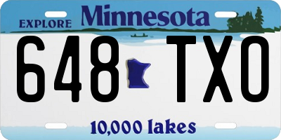 MN license plate 648TXO