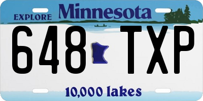 MN license plate 648TXP