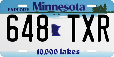 MN license plate 648TXR