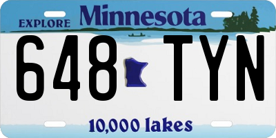 MN license plate 648TYN