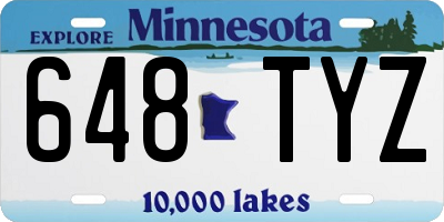 MN license plate 648TYZ