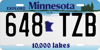 MN license plate 648TZB