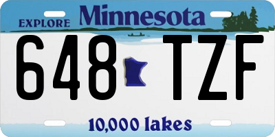 MN license plate 648TZF