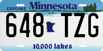 MN license plate 648TZG