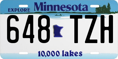 MN license plate 648TZH