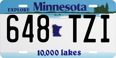 MN license plate 648TZI