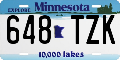 MN license plate 648TZK