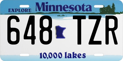 MN license plate 648TZR
