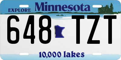 MN license plate 648TZT