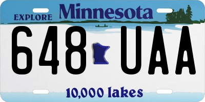 MN license plate 648UAA