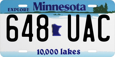 MN license plate 648UAC