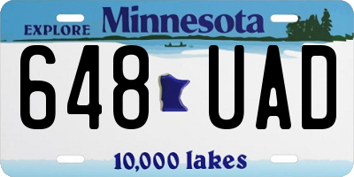 MN license plate 648UAD