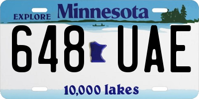 MN license plate 648UAE