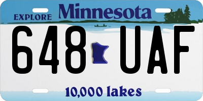 MN license plate 648UAF