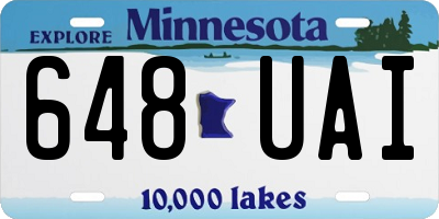 MN license plate 648UAI