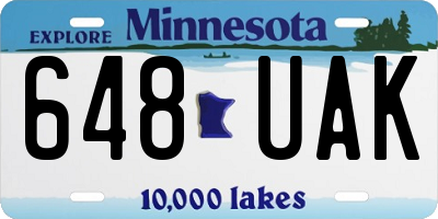 MN license plate 648UAK