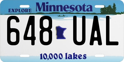 MN license plate 648UAL