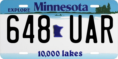 MN license plate 648UAR