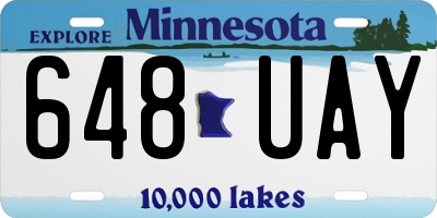 MN license plate 648UAY