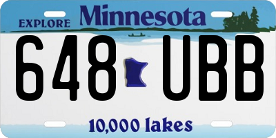 MN license plate 648UBB
