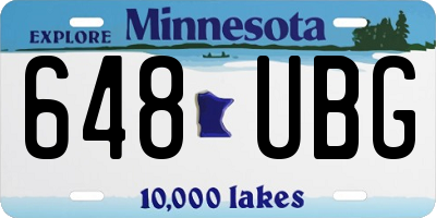 MN license plate 648UBG