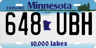 MN license plate 648UBH