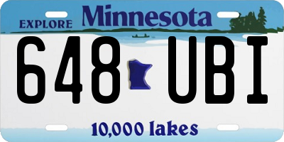 MN license plate 648UBI