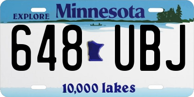 MN license plate 648UBJ