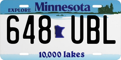MN license plate 648UBL