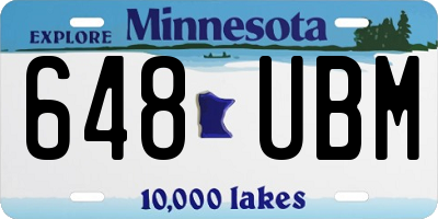 MN license plate 648UBM