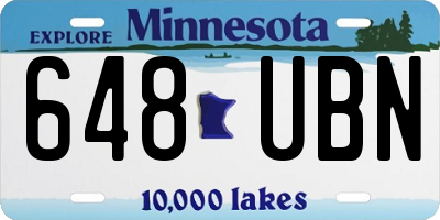 MN license plate 648UBN