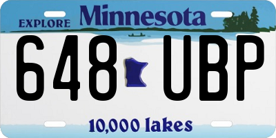 MN license plate 648UBP