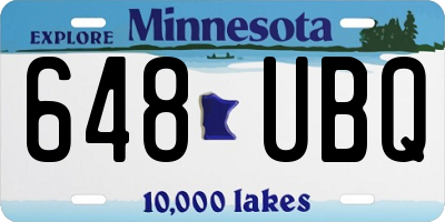 MN license plate 648UBQ