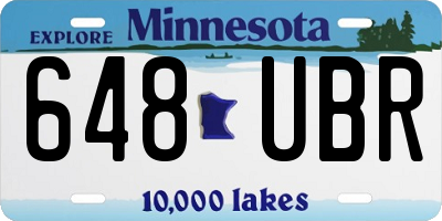 MN license plate 648UBR