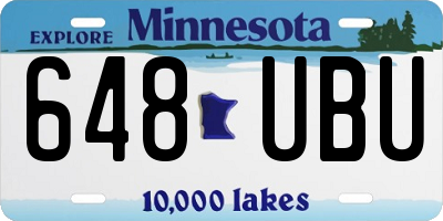 MN license plate 648UBU