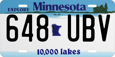 MN license plate 648UBV