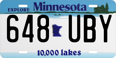 MN license plate 648UBY