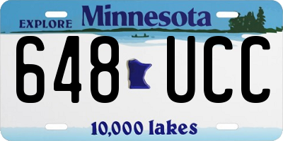 MN license plate 648UCC