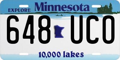 MN license plate 648UCO