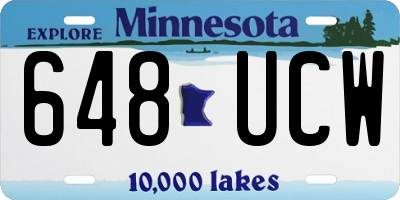 MN license plate 648UCW