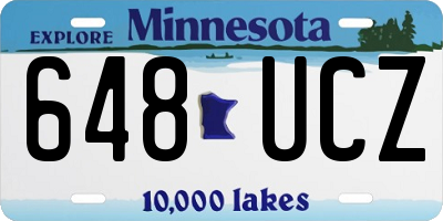 MN license plate 648UCZ
