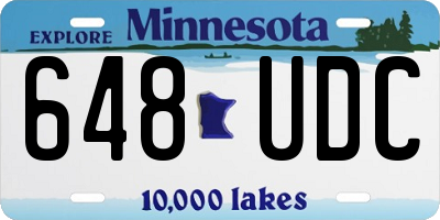MN license plate 648UDC