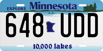 MN license plate 648UDD