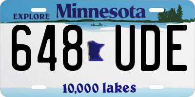 MN license plate 648UDE