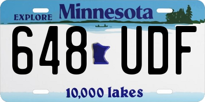 MN license plate 648UDF