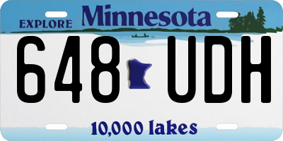 MN license plate 648UDH
